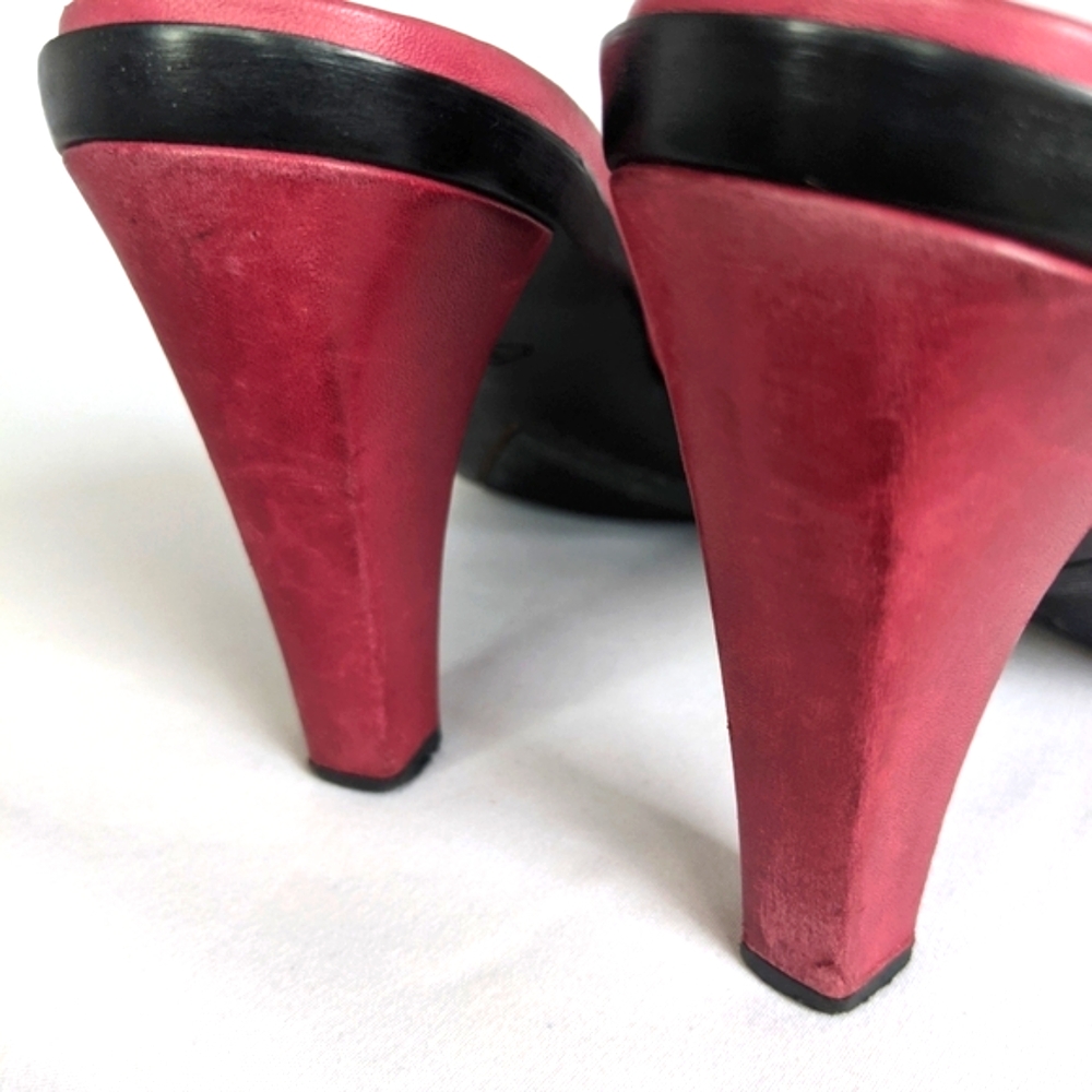 TOD'S Red Leather Strappy Sandal Heel - Picture 9 of 11